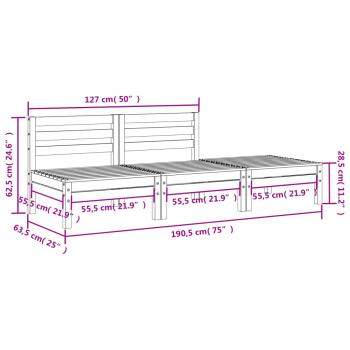 Gartensofa 3-Sitzer Massivholz Kiefer