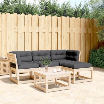 ARDEBO.de - 4-tlg. Garten-Lounge-Set mit Kissen Massivholz Kiefer