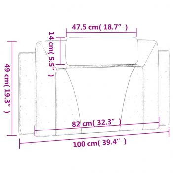 Kopfteil-Kissen Schwarz und Weiß 100 cm Kunstleder