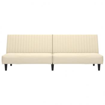 Schlafsofa 2-Sitzer Creme Samt