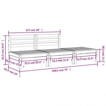 Gartensofa 3-Sitzer Massivholz Douglasie