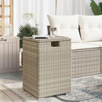 ARDEBO.de - Propan-Tank-Verstecktisch Hellgrau 40x40x60 cm Poly Rattan