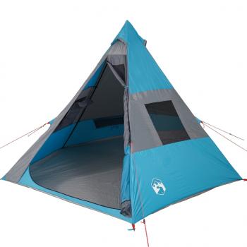 Tipi-Campingzelt 7 Personen Blau Wasserdicht