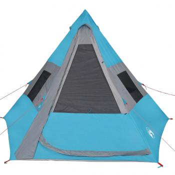 Tipi-Campingzelt 7 Personen Blau Wasserdicht