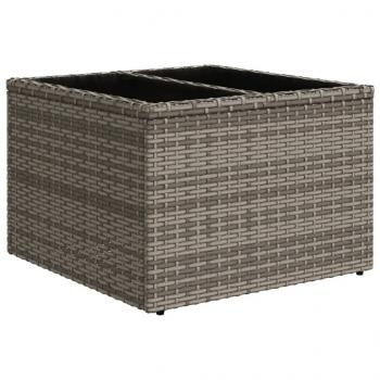 8-tlg. Garten-Sofagarnitur mit Kissen Grau Poly Rattan