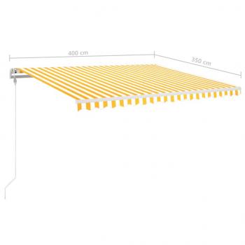 Automatische Markise mit LED & Windsensor 400x350 Gelb/Weiß