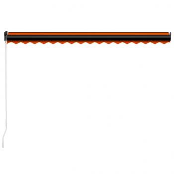 Markise Manuell Einziehbar LED 400x300 cm Orange & Braun