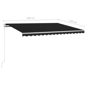 Automatische Markise mit LED & Windsensor 4x3,5 m Anthrazit