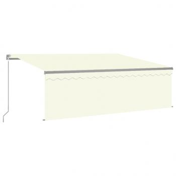 ARDEBO.de - Markise Manuell Einziehbar mit Rollo 4,5x3 m Creme