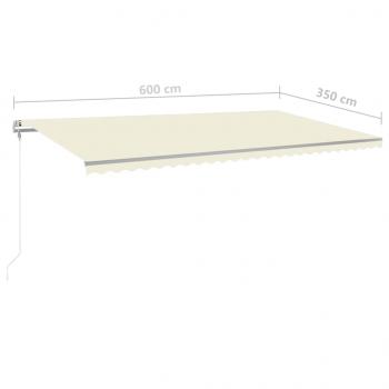 Markise Manuell Einziehbar mit LED 600x350 cm Creme