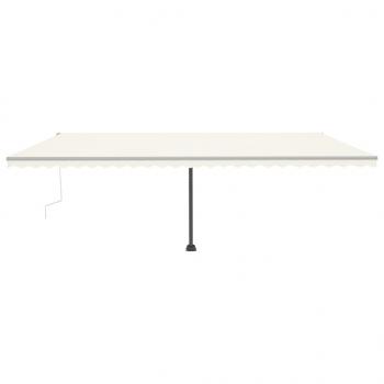 Markise Manuell Einziehbar mit LED 600x350 cm Creme