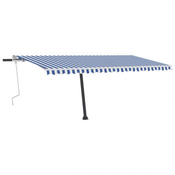 Standmarkise Manuell Einziehbar 500x350 cm Blau/Weiß