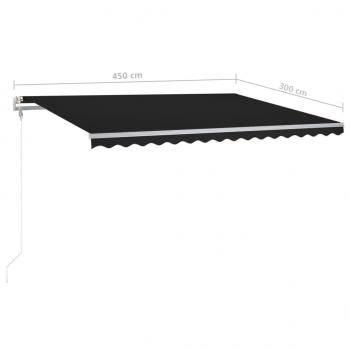 Standmarkise Manuell Einziehbar 450x300 cm Anthrazit