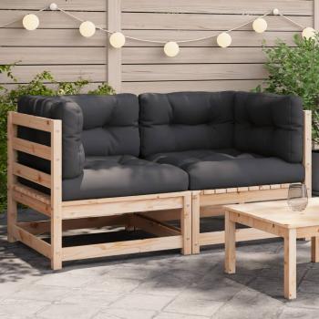 ARDEBO.de - Garten-Ecksofas mit Kissen 2 Stk. Massivholz Kiefer