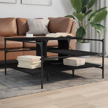 ARDEBO.de - Couchtisch Schwarz 100x100x48,5 cm Holzwerkstoff