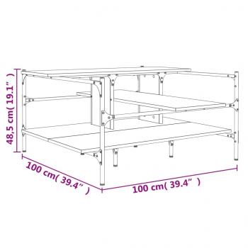 Couchtisch Schwarz 100x100x48,5 cm Holzwerkstoff