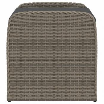 Sitzbank mit Stauraum & Kissen Grau 80x51x52 cm Poly Rattan