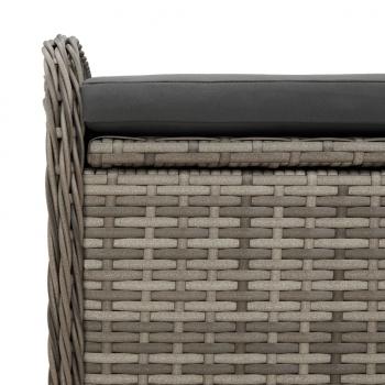 Sitzbank mit Stauraum & Kissen Grau 80x51x52 cm Poly Rattan