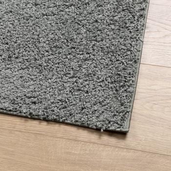 Teppich Shaggy Hochflor Modern Grün 80x250 cm