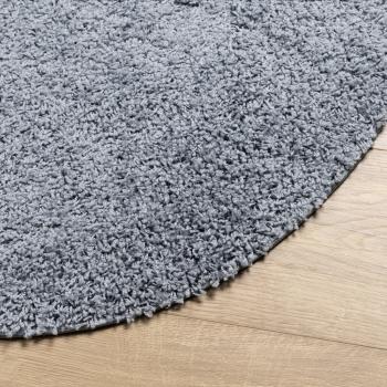 Teppich Shaggy Hochflor Modern Blau Ø 80 cm