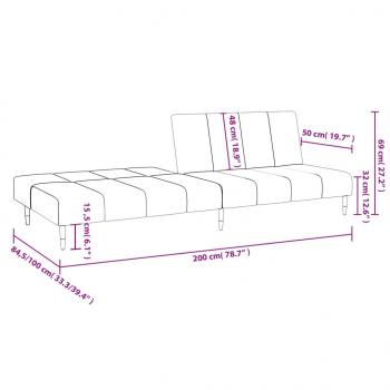 Schlafsofa 2-Sitzer Schwarz Samt