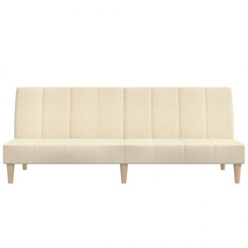 Schlafsofa 2-Sitzer Creme Stoff