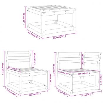 4-tlg. Garten-Lounge-Set Massivholz Douglasie