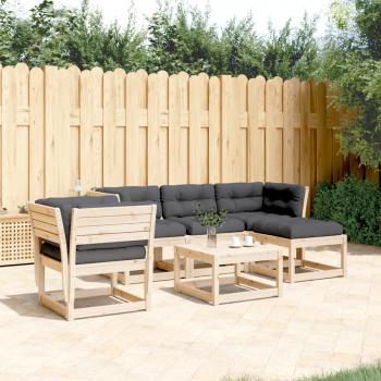 ARDEBO.de - 5-tlg. Garten-Lounge-Set mit Kissen Massivholz Kiefer