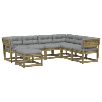 ARDEBO.de - 7-tlg. Garten-Lounge-Set mit Kissen Imprägniertes Kiefernholz