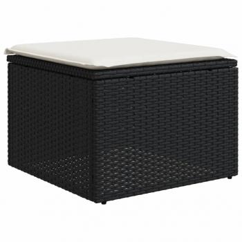 12-tlg. Garten-Sofagarnitur mit Kissen Schwarz Poly Rattan