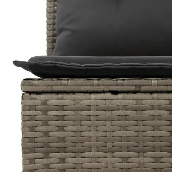 6-tlg. Garten-Sofagarnitur mit Kissen Grau Poly Rattan