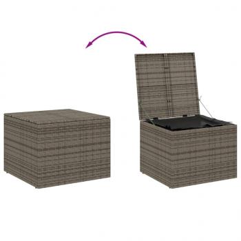 Gartentruhe Grau 291L Poly Rattan