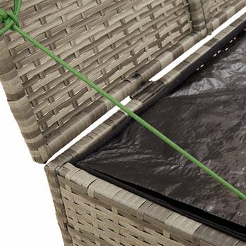 Gartentruhe Grau 291L Poly Rattan