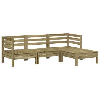 ARDEBO.de - Gartensofa 3-Sitzer mit Hocker Kiefernholz Imprägniert