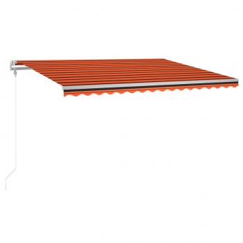 Automatische Markise mit LED Windsensor 400x300 cm Orange/Braun