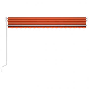 Automatische Markise mit LED Windsensor 400x300 cm Orange/Braun