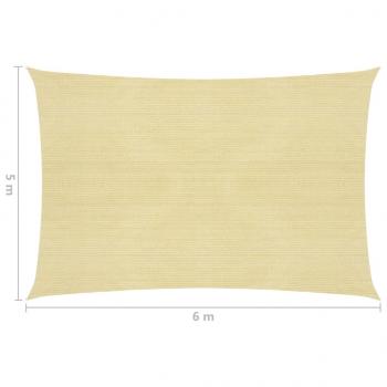 Sonnensegel 160 g/m² Beige 5x6 m HDPE