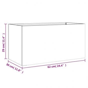 Pflanzkübel Silbern 62x30x29 cm Edelstahl