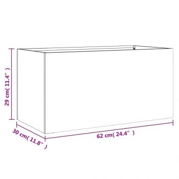 Pflanzkübel Anthrazit 62x30x29 cm Kaltgewalzter Stahl