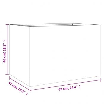 Pflanzkübel Anthrazit 62x47x46 cm Kaltgewalzter Stahl