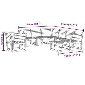 8-tlg. Garten-Lounge-Set Massivholz Douglasie