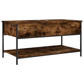 ARDEBO.de - Couchtisch Räuchereiche 100x50x50 cm Holzwerkstoff und Metall