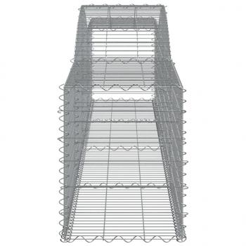 Gabionen mit Hochbogen 15 Stk. 400x50x60/80cm Verzinktes Eisen