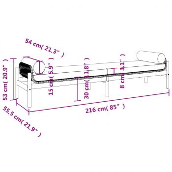 Gartenbank mit Kissen Grau Poly Rattan Akazie