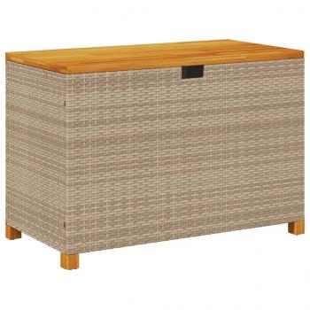 ARDEBO.de - Gartentruhe Beige 110x55x63 cm Poly Rattan Akazienholz