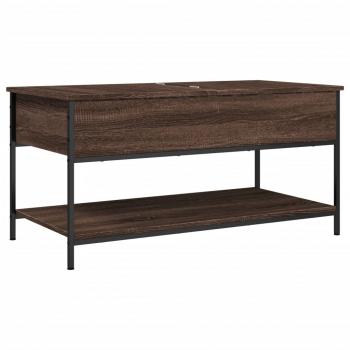 ARDEBO.de - Couchtisch Braun Eichen-Optik 100x50x50 cm Holzwerkstoff Metall