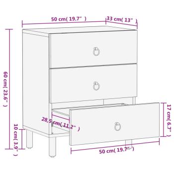 Nachttisch 50x33x60 cm Massivholz Mango