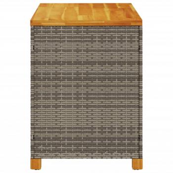 Gartentruhe Grau 110x55x63 cm Poly Rattan Akazienholz