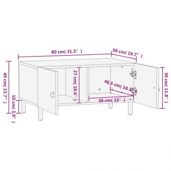 Couchtisch 80x50x40 cm Massivholz Mango  