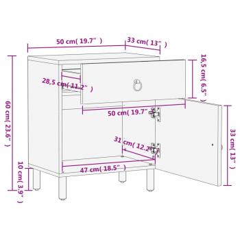 Nachttisch 50x33x60 cm Massivholz Mango